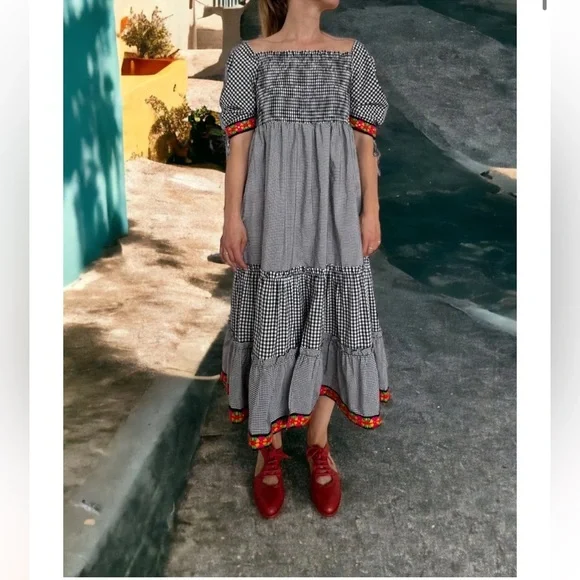 Boo Pala‎ Philippa Dress Gingham Smocked - Picture 2 of 10
